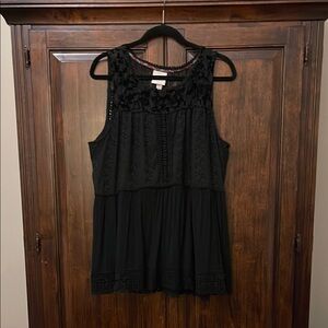 Knox Rose Black Sleeveless Embellished Blouse